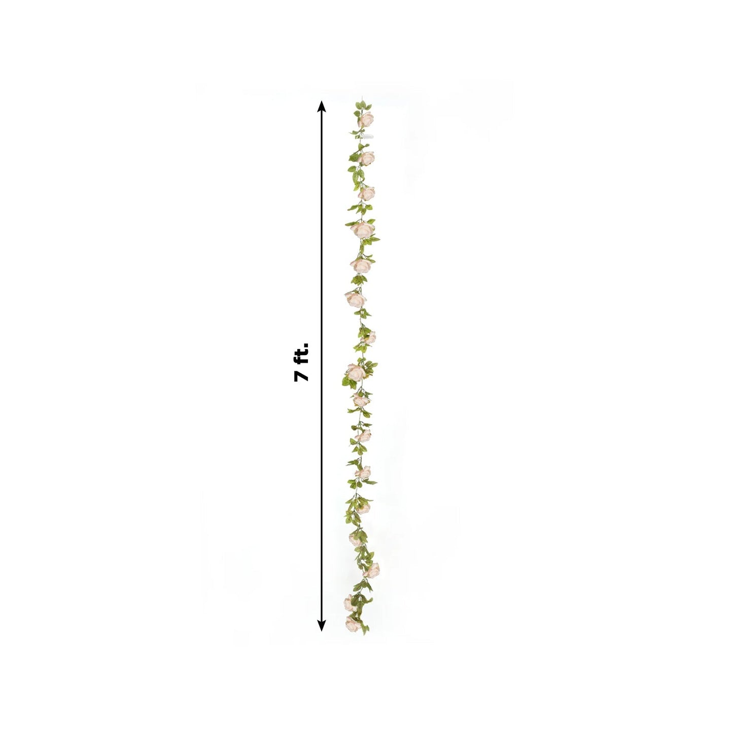 7ft 20 LED Blush Silk Rose Flower Garland Vine String Lights, Warm White Battery Operated