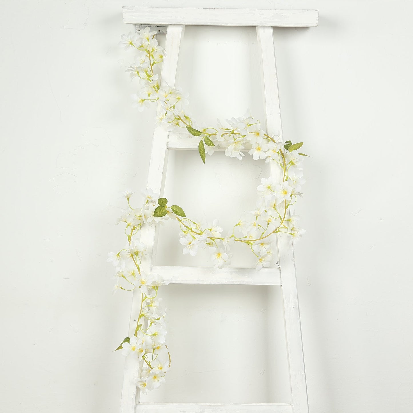 2-Pack Garland String Lights Jasmine Silk Flower Design White Warm White - Battery Operated Hanging Décor 6ft