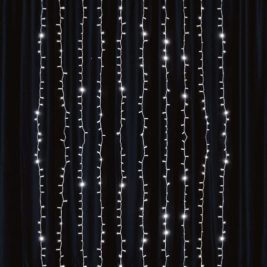 5ftx8ft Cool White 192 LED Icicle Curtain Fairy String Lights with 8 Modes